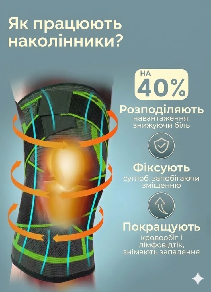 Фіксатор колінного суглоба — ортез для підтримки коліна, зменшення болю та стабілізації під час руху
